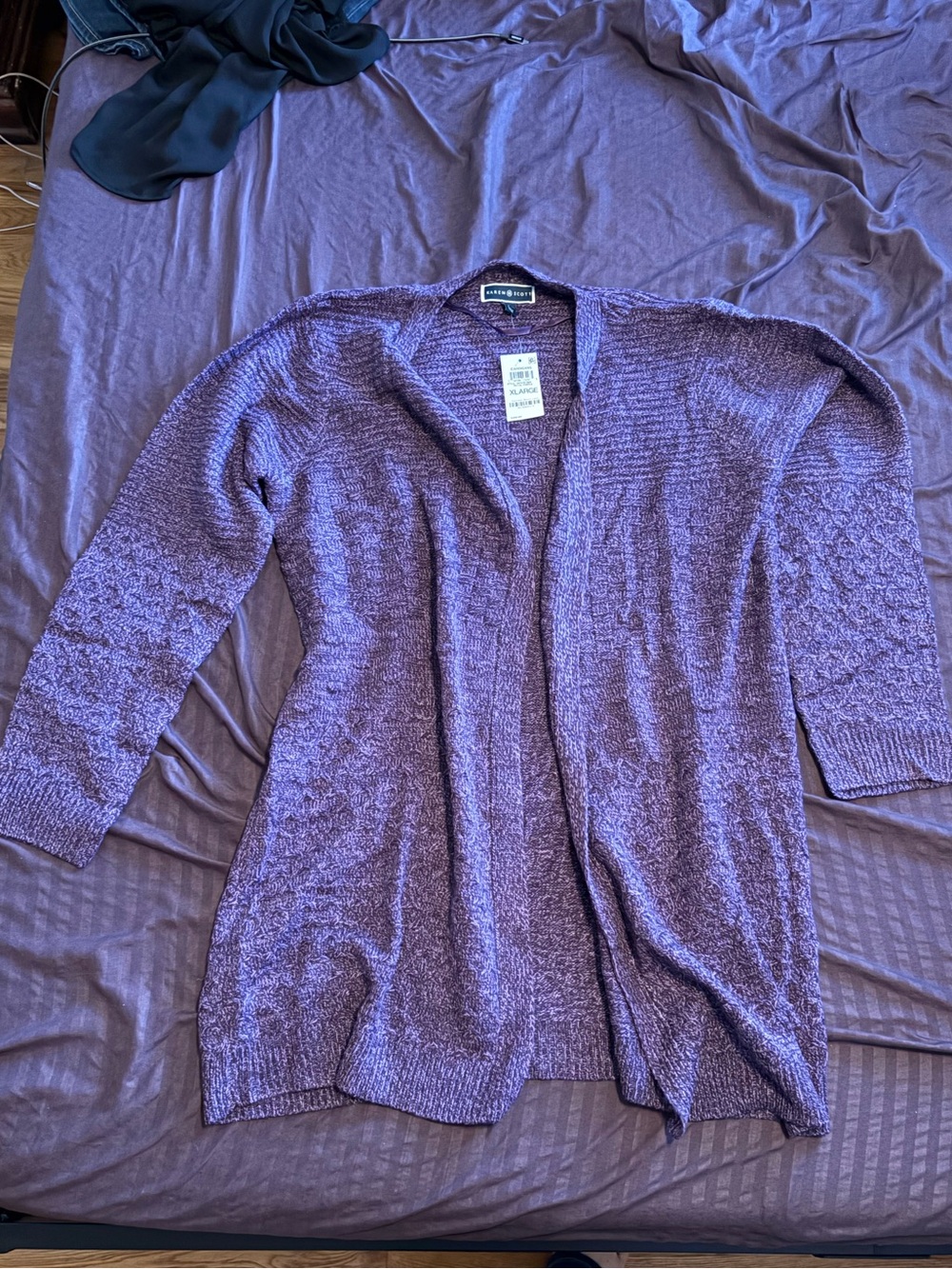 Karen Scott XL extra large royal purple cardigan